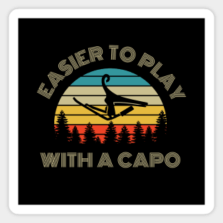 Easier to Play with a Capo Retro Vintage Sunset Sticker